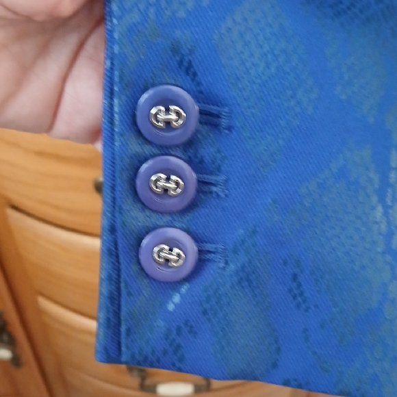 Pamela McCoy Vibrant Blue Textured Blazer - Picture 4 of 12